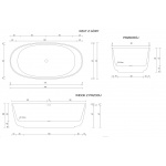 Cristalstone Separado Cinco Wanna wolnostojąca 180x90 biały mat CINCO