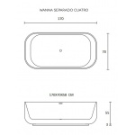 Cristalstone Separado Cuatro Wanna wolnostojąca 170x70 biały mat CUATRO