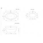 Cristalstone Separado Tres Wanna wolnostojąca 170x100 biały mat TRES