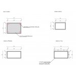 Cristalstone Stelaż pod umywalkę z półką 60 x 45 x 30 cm cm czarny mat ST600-03