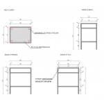 Cristalstone Stelaż pod umywalkę stojący z półką 60 x 45 x 73 cm czarny mat ST600-06