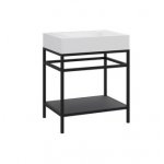 Cristalstone Stelaż pod umywalkę stojący z półką 60 x 45 x 73 cm czarny mat ST600-06