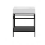 Cristalstone Stelaż pod umywalkę stojący z półką 60 x 45 x 73 cm czarny mat ST600-06