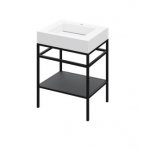 Cristalstone Stelaż pod umywalkę stojący z półką 60 x 45 x 73 cm czarny mat ST600-06