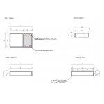 Cristalstone Stelaż pod umywalkę wiszący 70 x 45 x 15 cm czarny mat ST700-02