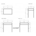 Cristalstone Stelaż pod umywalkę stojący 70 x 45 x 73 cm czarny mat ST700-05