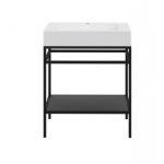 Cristalstone Stelaż pod umywalkę stojący z półką 70 x 45 x 73 cm czarny mat ST700-06
