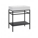 Cristalstone Stelaż pod umywalkę stojący z półką 70 x 45 x 73 cm czarny mat ST700-06