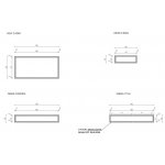 Cristalstone Stelaż pod umywalkę 90 x 45 x 15 cm czarny mat ST900-01