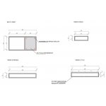 Cristalstone Stelaż pod umywalkę wiszący 90 x 45 x 15 cm czarny mat ST900-02