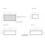 Cristalstone Stelaż pod umywalkę z półką 90 x 45 x 30 cm czarny mat ST900-03