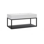 Cristalstone Stelaż pod umywalkę z półką 90 x 45 x 30 cm czarny mat ST900-03