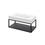 Cristalstone Stelaż pod umywalkę z półką 90 x 45 x 30 cm czarny mat ST900-03
