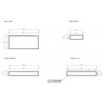 Cristalstone Stelaż pod umywalkę 100 x 45 x 15 cm czarny mat ST1000-01