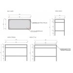 Cristalstone Stelaż pod umywalkę stojący z półką 100 x 45 x 73 cm czarny mat ST1000-06