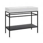 Cristalstone Stelaż pod umywalkę stojący z półką 100 x 45 x 73 cm czarny mat ST1000-06