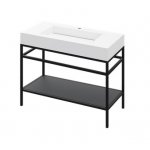 Cristalstone Stelaż pod umywalkę stojący z półką 100 x 45 x 73 cm czarny mat ST1000-06