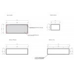 Cristalstone Stelaż pod umywalkę z półką 110 x 45 x 30 cm czarny mat ST1100-03