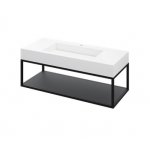 Cristalstone Stelaż pod umywalkę z półką 110 x 45 x 30 cm czarny mat ST1100-03