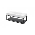 Cristalstone Stelaż pod umywalkę z półką i wieszakiem na ręcznik 110 x 45 x 30 cm czarny mat ST1100-04