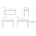 Cristalstone Stelaż pod umywalkę stojący 110 x 45 x 73 cm czarny mat ST1100-05