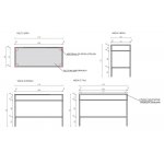 Cristalstone Stelaż pod umywalkę stojący z półką 110 x 45 x 73 cm czarny mat ST1100-06