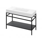 Cristalstone Stelaż pod umywalkę stojący z półką 110 x 45 x 73 cm czarny mat ST1100-06