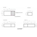 Cristalstone Stelaż pod umywalkę wiszący z małą półką 110 x 45 x 30 cm czarny mat ST1100-07