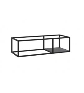 Cristalstone Stelaż pod umywalkę wiszący z małą półką 110 x 45 x 30 cm czarny mat ST1100-07