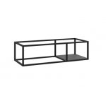 Cristalstone Stelaż pod umywalkę wiszący z małą półką 110 x 45 x 30 cm czarny mat ST1100-07