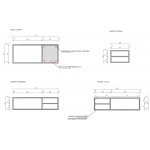 Cristalstone Stelaż pod umywalkę wiszący z dwoma półkami 110 x 45 x 30 cm czarny mat ST1100-08