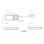 Cristalstone Stelaż pod umywalkę wiszący 120 x 45 x 15 cm czarny mat ST1200-02
