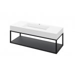 Cristalstone Stelaż pod umywalkę z półką 120 x 45 x 30 cm czarny mat ST1200-03