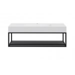 Cristalstone Stelaż pod umywalkę z półką i wieszakiem na ręcznik 120 x 45 x 30 cm czarny mat ST1200-04