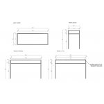 Cristalstone Stelaż pod umywalkę stojący 120 x 45 x 73 cm czarny mat ST1200-05