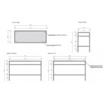 Cristalstone Stelaż pod umywalkę stojący z półką 120 x 45 x 73 cm czarny mat ST1200-06