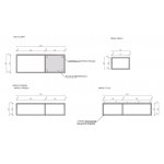 Cristalstone Stelaż pod umywalkę wiszący z małą półką 120 x 45 x 30 cm czarny mat ST1200-07