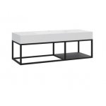 Cristalstone Stelaż pod umywalkę wiszący z małą półką 120 x 45 x 30 cm czarny mat ST1200-07