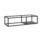 Cristalstone Stelaż pod umywalkę wiszący z małą półką 120 x 45 x 30 cm czarny mat ST1200-07