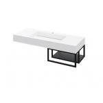 Cristalstone Stelaż pod umywalkę wiszący mały 50 x 45 x 30 cm czarny mat ST1200-09