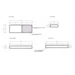 Cristalstone Stelaż pod umywalkę wiszący 130 x 45 x 15 cm czarny mat ST1300-02