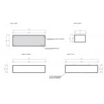 Cristalstone Stelaż pod umywalkę z półką 130 x 45 x 30 cm czarny mat ST1300-03