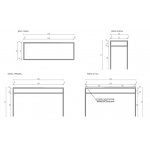 Cristalstone Stelaż pod umywalkę stojący 130 x 45 x 73 cm czarny mat ST1300-05