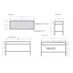 Cristalstone Stelaż pod umywalkę stojący z półką 130 x 45 x 73 cm czarny mat ST1300-06