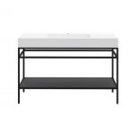 Cristalstone Stelaż pod umywalkę stojący z półką 130 x 45 x 73 cm czarny mat ST1300-06