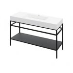 Cristalstone Stelaż pod umywalkę stojący z półką 130 x 45 x 73 cm czarny mat ST1300-06