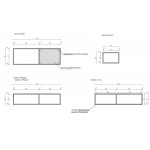 Cristalstone Stelaż pod umywalkę wiszący z małą półką 130 x 45 x 30 cm czarny mat ST1300-07