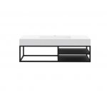 Cristalstone Stelaż pod umywalkę wiszący z dwoma półkami 130 x 45 x 30 cm czarny mat ST1300-08