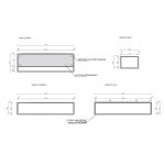 Cristalstone Stelaż pod umywalkę z półką 140 x 45 x 30 cm czarny mat ST1400-03