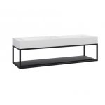 Cristalstone Stelaż pod umywalkę z półką 140 x 45 x 30 cm czarny mat ST1400-03